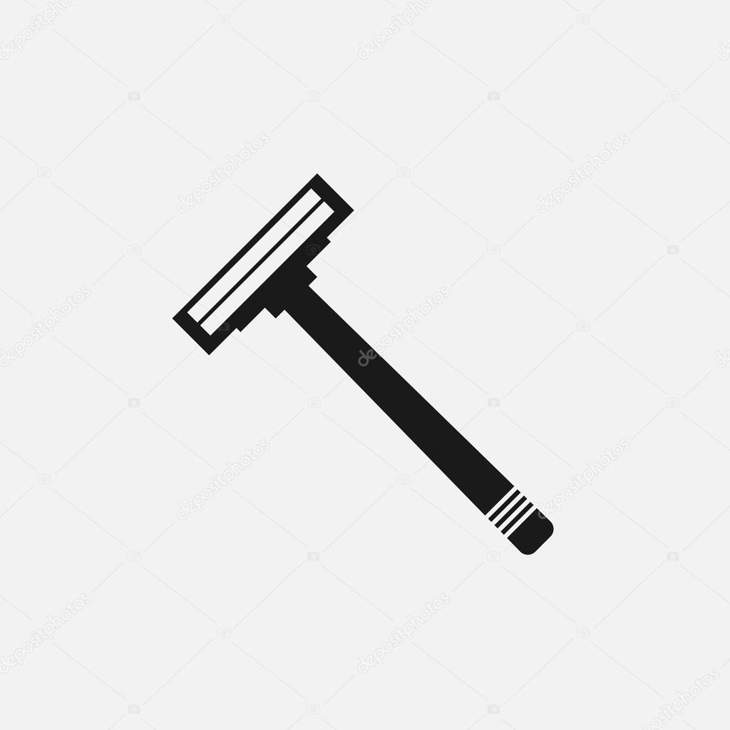 Women razor blade hair shaving, black flat icon on a white background