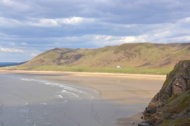 Rhossili Bay Gower yarımada, Galler