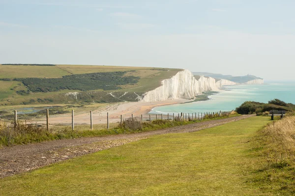 Klippen der sieben Schwestern in East Sussex, England — Stockfoto