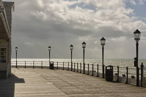 Lungomare Spiaggia Worthing West Sussex Inghilterra Con Ruota Panoramica Vista — Foto Stock
