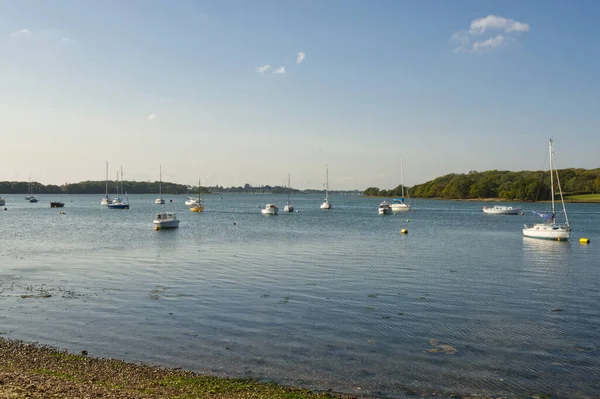 Boats Moored Dell Quay Chichester Harbour West Sussex England — Stock Photo, Image