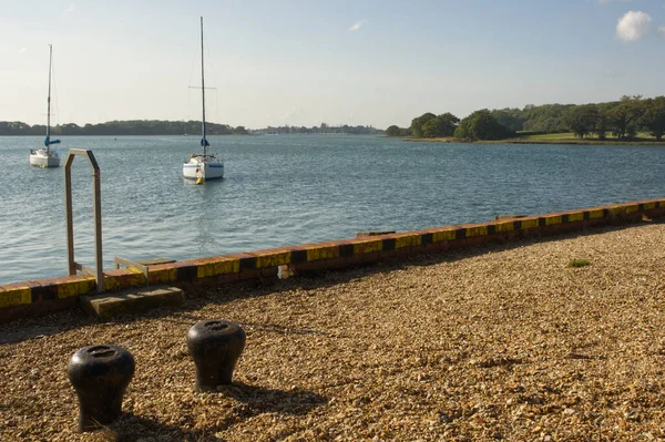 Boats Moored Dell Quay Chichester Harbour West Sussex England — Stock Photo, Image