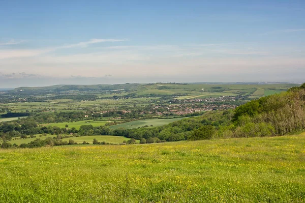 Utsikt Söderut Från Chanctonbury Hill South Downs Nära Worthing West — Stockfoto