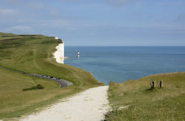 Leuchtturm am Strand. England — Stockfoto