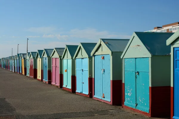 ホーブ、ブライトン、イギリスのビーチ小屋 — ストック写真