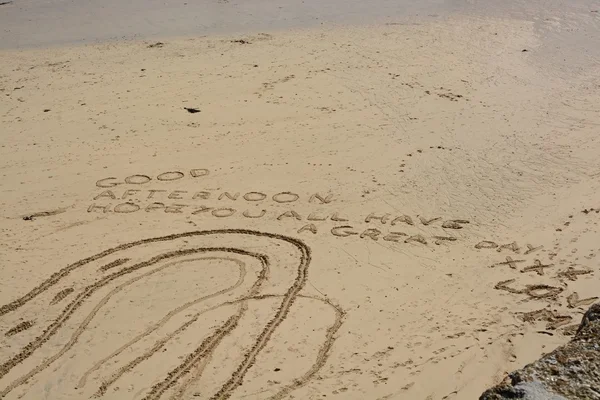 모래에 좋은 오후 메시지 — 스톡 사진