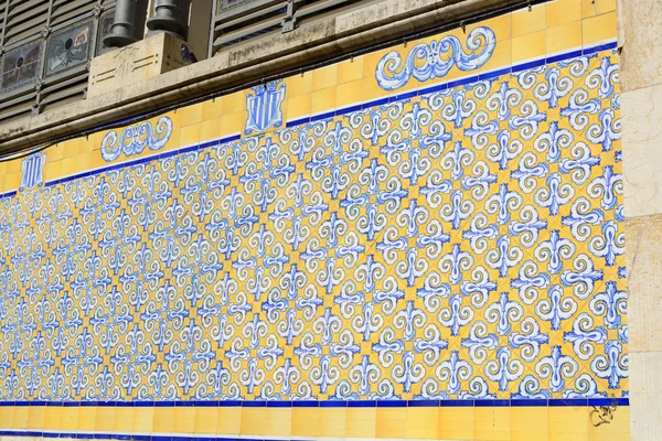 Muro di maiolica al Mercato Centrale, Valencia, Spagna — Foto Stock