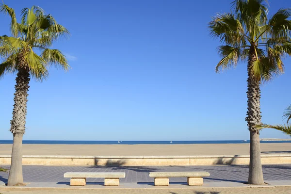 Strand und Meer in Valencia, Spanien — Stockfoto