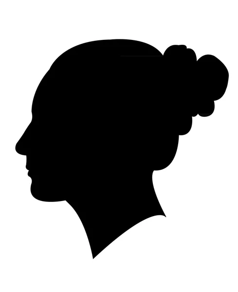 Un vecteur de silhouette de tête de dame — Image vectorielle