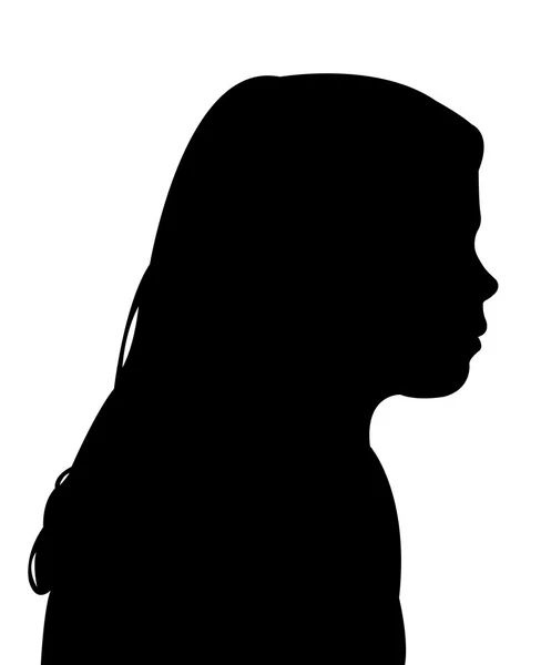 Enfant tête silhouette vecteur — Image vectorielle