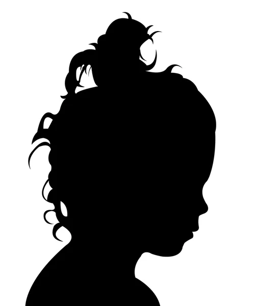 Kid hoofd silhouet vector — Stockvector