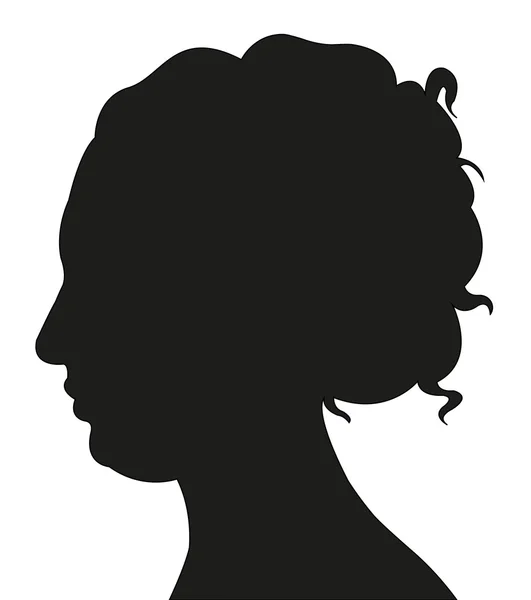 Un vecteur de silhouette de tête de dame — Image vectorielle