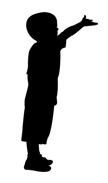 Beggar child silhouette — Stock Vector