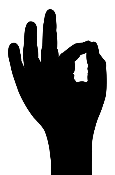 A man hand silhouette vector — Stock Vector