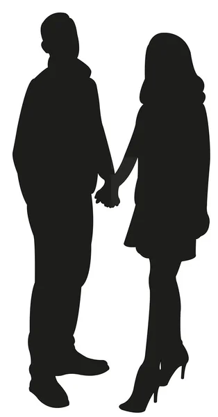 Un couple corps silhouette vecteur — Image vectorielle