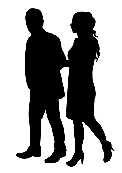 Un couple corps silhouette vecteur — Image vectorielle