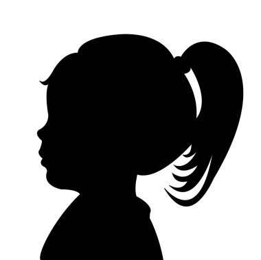 çocuk baş siluet vektör