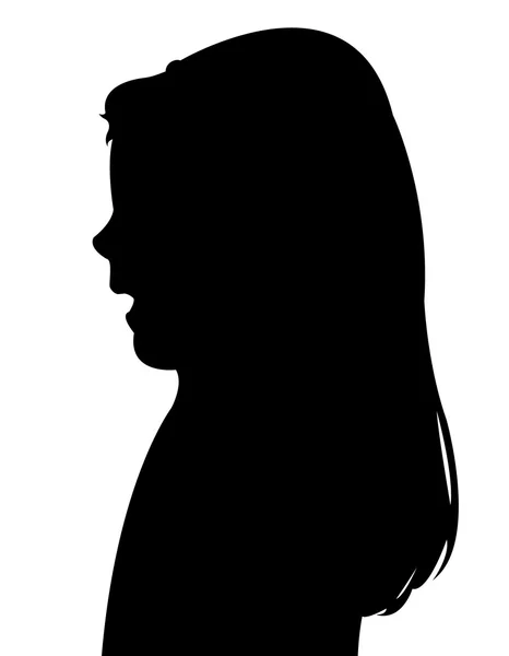 Une tête d'enfant silhouette de couleur noire — Image vectorielle