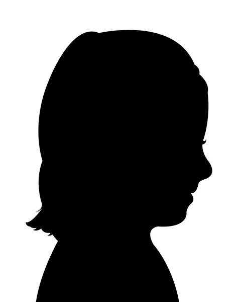 En kid huvud svart färg siluett — Stock vektor
