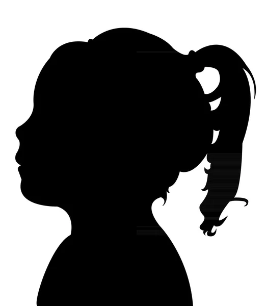 Enfant tête silhouette vecteur — Image vectorielle