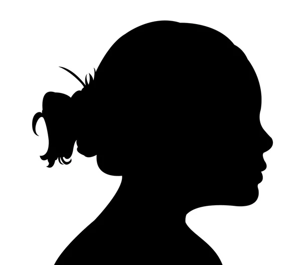 Enfant tête silhouette vecteur — Image vectorielle