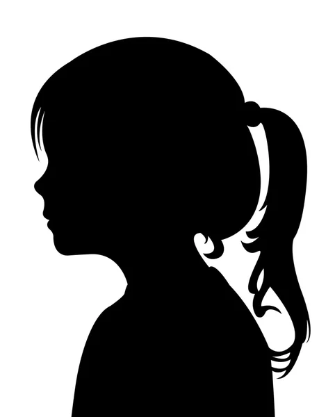 Kid head silhouette vector — Stock Vector