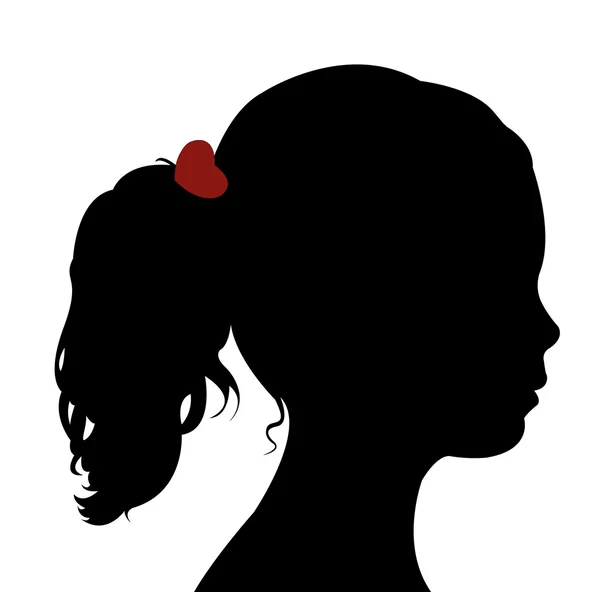 Enfant tête silhouette vecteur — Image vectorielle