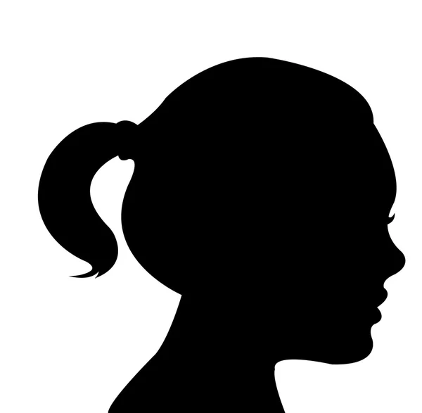 Enfant tête silhouette vecteur — Image vectorielle