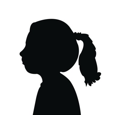 bir kız baş siluet vektörü