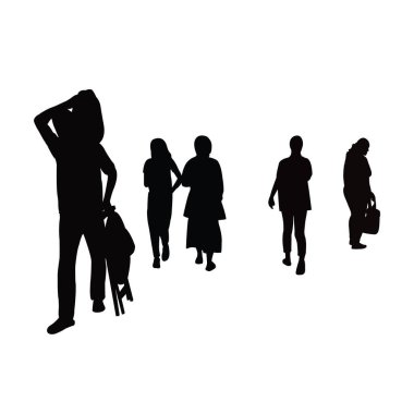 Yürüyen insanlar, vücut siluet vektörü
