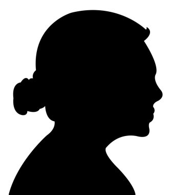 bayan baş siluet vektörü