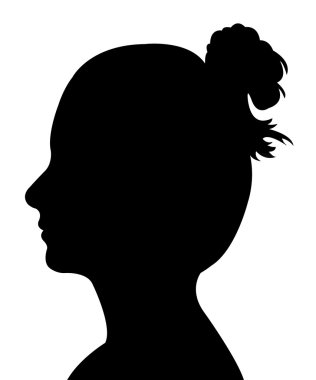 bayan baş siluet vektörü