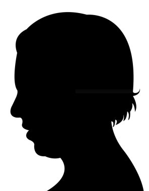 bayan baş siluet vektörü