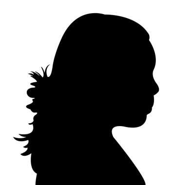bir çocuk baş siluet vektörü