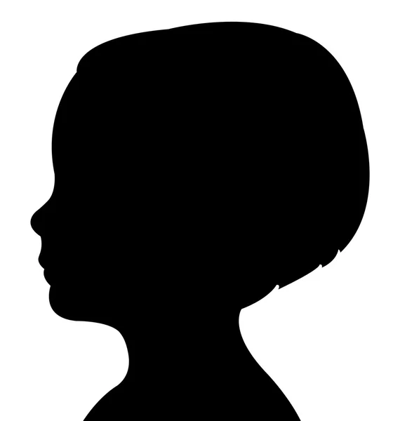 Un vecteur de silhouette tête d'enfant — Image vectorielle