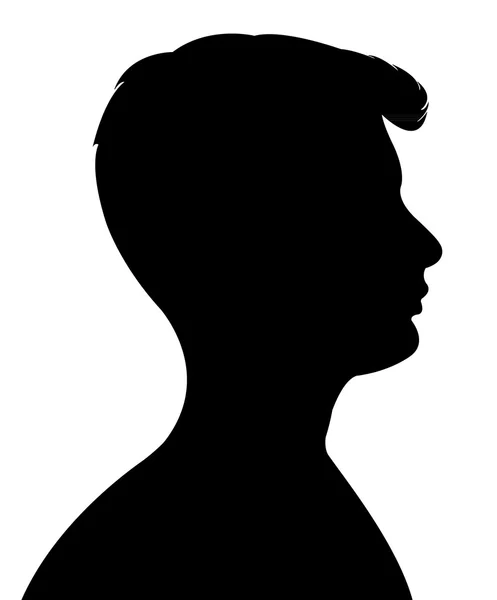 Een jongen hoofd silhouet vector — Stockvector