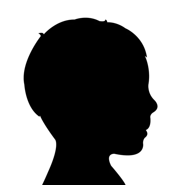 Bir çocuk baş siluet vektörü — Stok Vektör