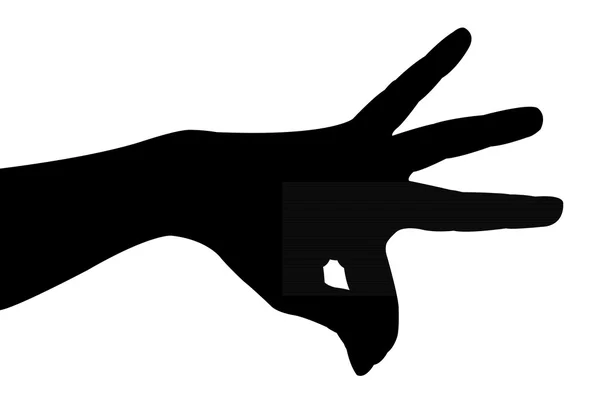 Un vector de silueta de mano — Vector de stock