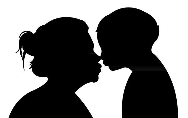 Mãe beijando seu bebê, vetor — Vetor de Stock