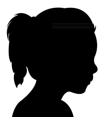 bir çocuk baş siluet vektörü