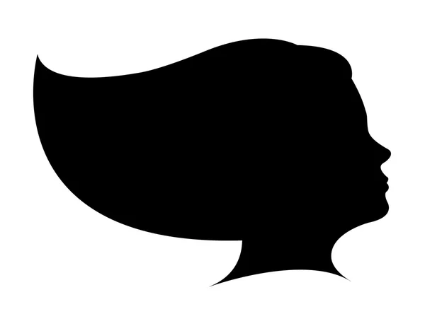 Lady head silhouette vector — Stock Vector