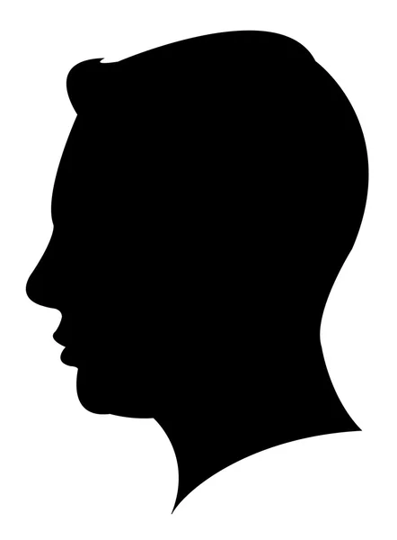 Una silueta cabeza de hombre — Vector de stock