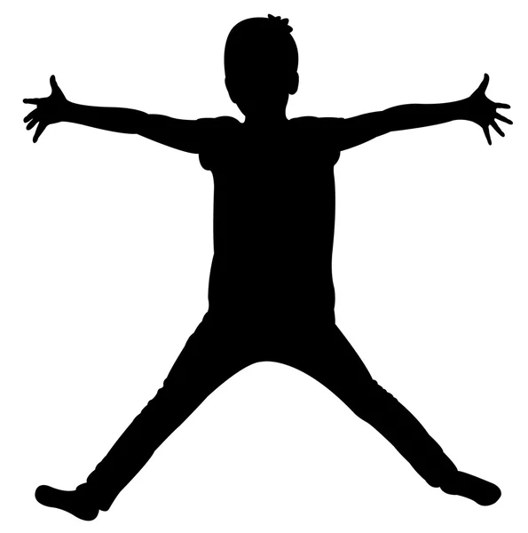 Mano abierta, vector de silueta corporal infantil — Archivo Imágenes Vectoriales