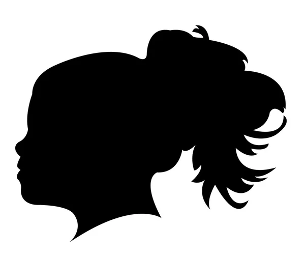 Un vecteur de silhouette tête d'enfant — Image vectorielle