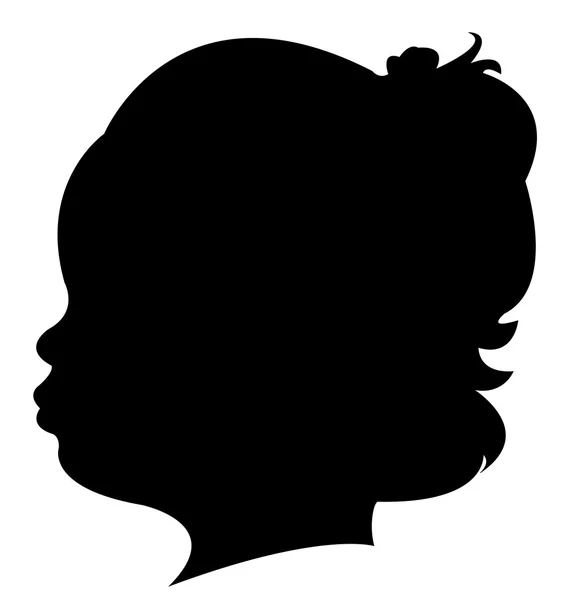 Un vecteur de silhouette tête d'enfant — Image vectorielle