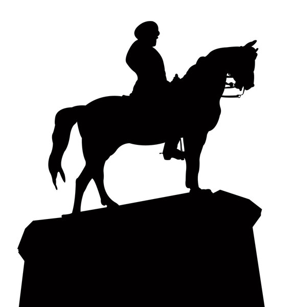 Silhouette vector of the ataturk statue, that located at Ankara, Ulus square, turkey