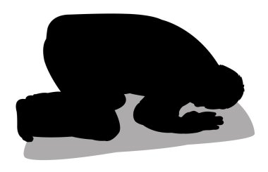 Beş kez namaz kılmak, bir müslümanın silueti