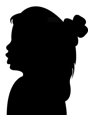 bir çocuk baş siluet vektörü