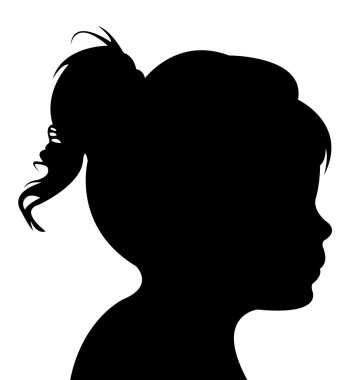 bir çocuk baş siluet vektörü