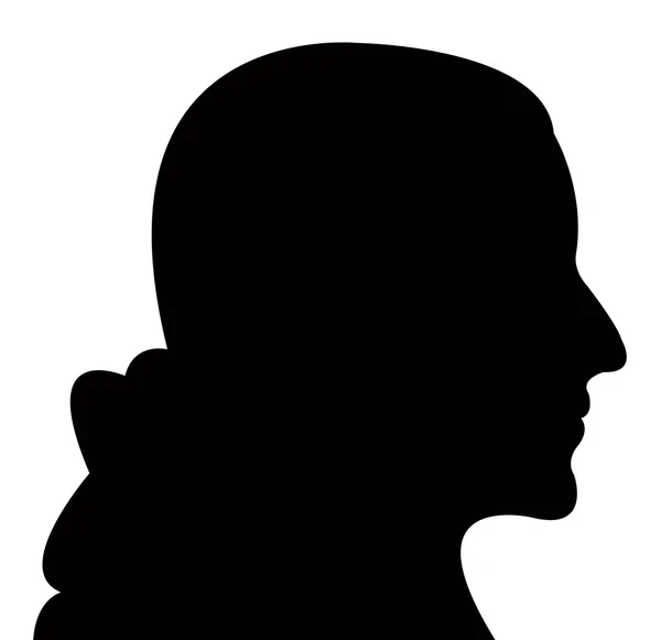 Vrouwelijke hoofd silhouet vector — Stockvector